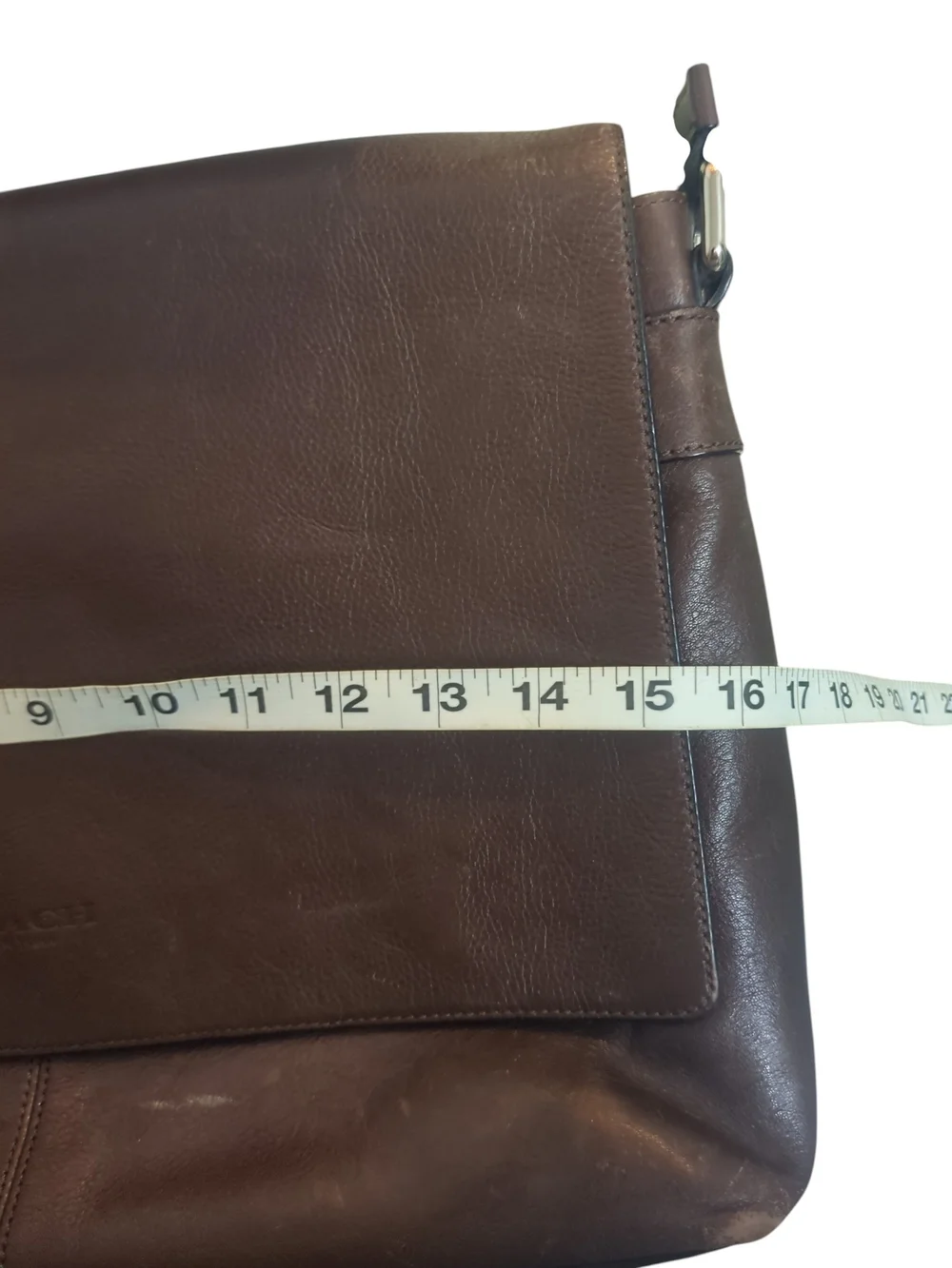 Coach Brown Leather Messenger Bag Laptop Briefcase Crossbody Preppy Old Money
